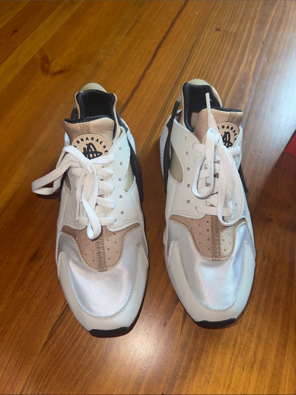 Nike Women’s White, Metallic Tan & Black Sneakers - Picture 2 of 6